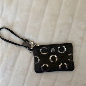 Coach grey wristlet